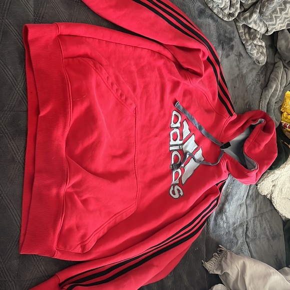 Red adidas Hoodie perfect condition - Picture 2 of 4